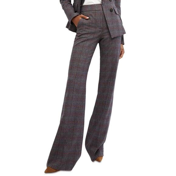 NWT Veronica Beard Lebone Flare Leg Pant Trouser in Plaid Size 4 Wool Blend $478 - Picture 2 of 14